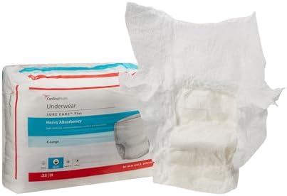 Cardinal Health™ Protective Underwear, Sure Care™ Plus, Heavy Absorbency, Large, Pull-On Adult Disposable Underwear with Tear-Away Seams