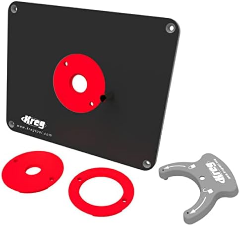 Kreg Precision Router Table Insert Plate - Predrilled for Triton MOF001 and TRA001 Routers - Level-Loc Rings - PRS4034