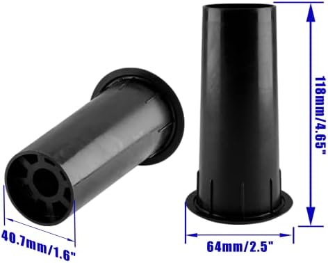 Waziaqoc Speaker Port Tubes, 4PCS, 2 Inch Mounting Diameter, Black | ABS Plastic, Bass Air Ports, Speaker Box Port Tube