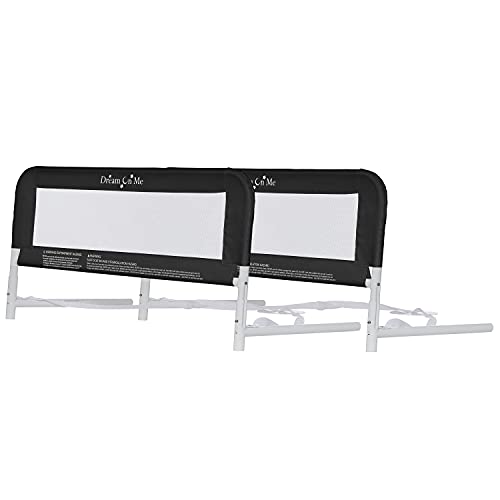 Dream On Me Lightweight Mesh Security Adjustable Bed Rail Double Pack with Breathable Mesh Fabric in White, 2 Count (Pack of 1)