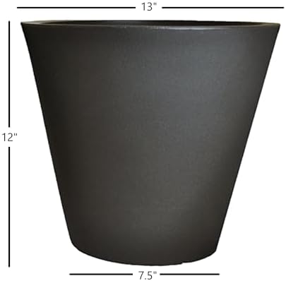 Tusco CR24BK Cosmopolitan Round Planter, 24", Black
