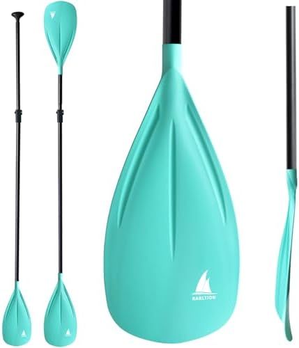 Karltion SUP Paddle - 3-Piece Adjustable Aluminium SUP Paddle with Glass Fiber Blade for Surfing, Floating, Water Sports