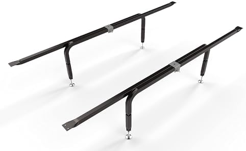Bed Slats Center Support System | Adjustable Length & Height Tubular Steel with 4 Legs | Fits Full, Queen, King & California King Bed Frames