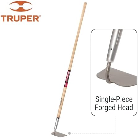 Truper Tru Pro Forged Garden Hoe, 60-Inch Premium White Ash Handle, 6-Inch Heavy-Duty Forged Steel Head, Industrial-Grade Cultivating and Weeding Tool (Model 30018 / ATJ-X)