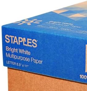 Staples Multipurpose Paper, 8 1/2" x 11", Bright White, Ream, For Office, School & Home