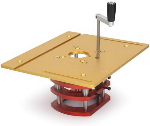 Kreg Router Table Lift Compatible, Aluminum Alloy Manual Router System Kit with Crank Handle for Easy Adjustment, Ideal for Small Trimming Machines Silver
