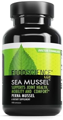 DAVINCI FoodScience of Vermont Sea Mussel, Green-Lipped Mussel Joint Supplement Capsules, 180 Count