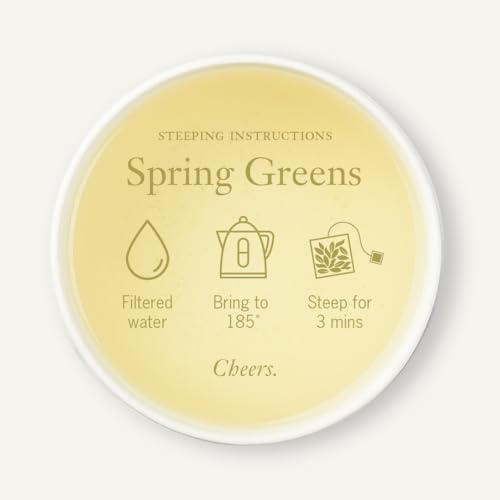 Smith Teamaker Spring Greens, Mao Feng Green Tea, 15 Sachets, 1.3oz each | Full Leaf Green Tea, Caffeinated, Sugar Free, Sustainably Grown, Plant Based Sachets, Microplastic-Free