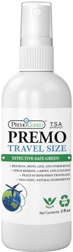 Premo Guard Bed Bug & Mite Killer Spray – University Tested 100% Kill Rate | Natural, Safe for Bedding, Furniture, Fabrics, and Clothing, Non Toxic, Stain & Scent Free, Child & Pet Safe
