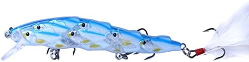 5PCS Fishing Topwater Lures Group Fish Minnow Plastic Fishing Bait for Saltwater Freshwater Bass Trout Walleye Salmon Musky Fishing Crankbaits Lure