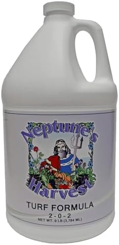 Neptune's Harvest Turf Fertilizer (2-0-2) - 9 LB Bottle - Fish & Seaweed-Based Lawn Food Formula - Organic Liquid Fertilizer for Lawn & Seed - Ideal