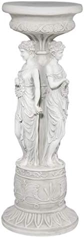 Design Toscano KY992 Chatsworth Manor Neoclassical Pedestal Column Plant Stand, Antique Stone