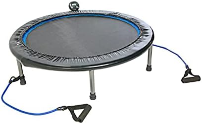 Stamina 36" Foldable Mini Trampoline Rebounder for Adults with Smart Workout App, Black - Portable Fitness Equipment for Home Gym, Cardio and Jumping Training Exercise