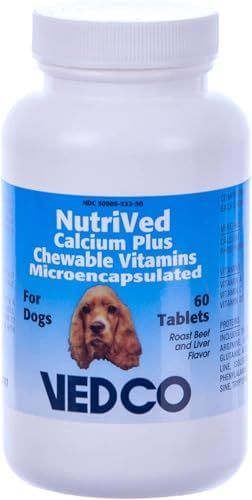 NutriVed Calcium Plus Chewable Tablets for Dogs (60 Count)
