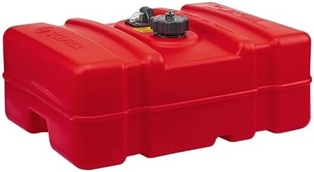 Scepter 6 Gallon Portable Marine Gas Can, Boat Fuel Tank with Top Handle | Underseat Design, 2-Way Vented Cap, Built-In Fuel Gauge and Pick-Up, EPA & CARB Compliant, 19.3"L x 12.2"W x 10.2"H (10511)