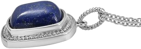 Lapis Lazuli 10.60 ctw Pendant Necklace in Stainless Steel 20 Inches