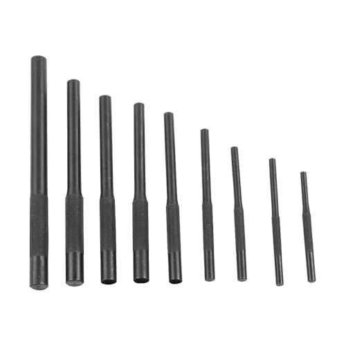 Wheeler Roll Pin Punch Set with 9 Steel Punches, Labeled Rollup Storage Bag for Firearm Maintenance and Gunsmithing