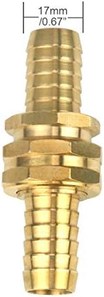 3Sets Solid Brass Thicken 5/8" Garden Heavy Duty Hose Mender Repair End Replacement Male Female Connector with Stainless Clamp