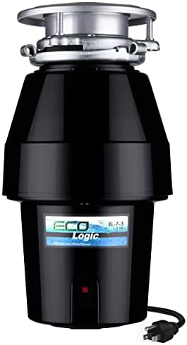 Eco Logic 1/3 HP Garbage Disposal, Universal 3-Bolt Mount, Power Cord