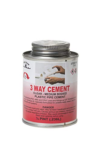 07110 All Purpose Cement - 8oz, Clear, Medium Bodied, Medium to Fast Set, High Strength Solvent Cement for PVC, CPVC, ABS Pipe & Fittings