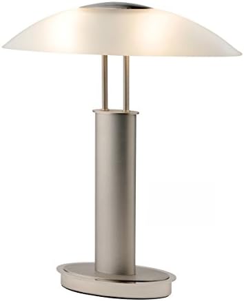 Artiva USA Avalon, 2-Light, Modern Design, 2-Tone Finished 18.5-Inch Table Desk Touch Lamp w/Oval Frosted Glass Shade