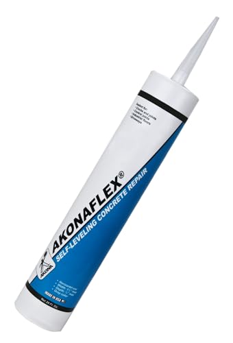 Akonaflex Self-Leveling Concrete Repair, 10 Ounces | Concrete Caulk Compound, Self-Leveling Expansion Joint Sealant, Filler for Repairing Cracks, Floors