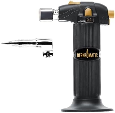 Bernz-O-Matic ST2200T Micro Flame Butane Torch Kit, Small, Black | Small Torch for Creme Brulee, Kitchen Cooking, Soldering & Jewelry Repair | Portable Mini Torch Lighter