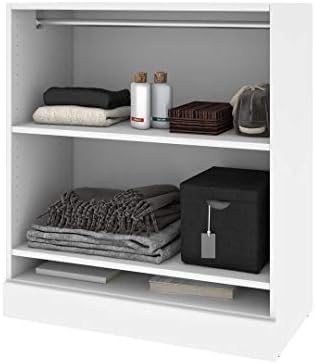 Bestar Versatile Small Closet Organizer, 36-inch White Wardrobe for Bedroom, Mudroom, Entryway, or Kitchen Pantry