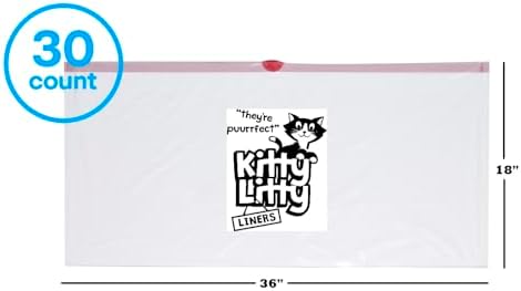Cat Litter Box Liners 30 Count Drawstring Kitten Waste Bag | leak proof, heavy duty, scratch resistant, litter tray liner, kitty clean up