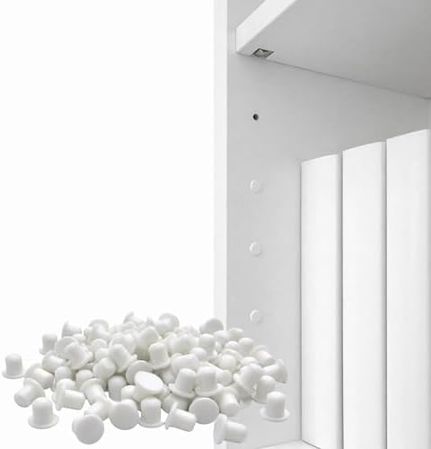 Sintrix Fab 140-Pack Plug Caps Compatible with IKEA Billy Bookcase | White Low-Profile Screw Opening Plugs for Shelf and Pre-Drilled Holes, Clean-Finish Furniture Accessories