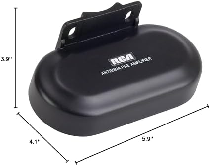 RCA TVPRAMP12E Digital Signal Preamplifier for Outdoor Antennas Black 5.90in. x 4.10in. x 3.90in.