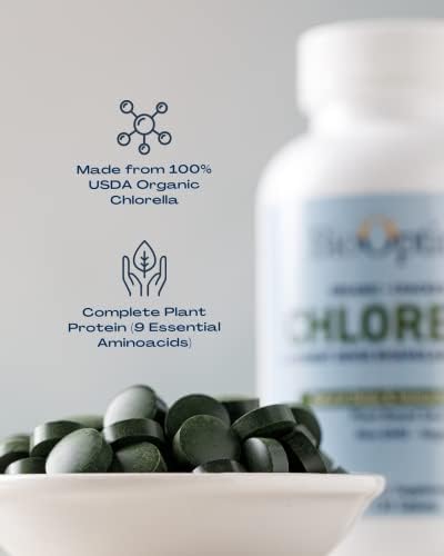 BioOptimal Organic Chlorella Tablets - 120 Tablets | Organic, Non-GMO