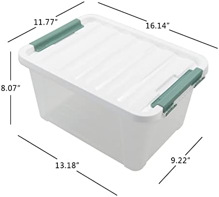 20 Quart Clear Plastic Bin with Lid, Latching Storage Box, 6 Packs