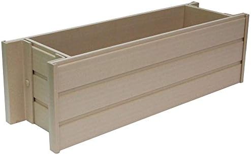 ECOFLEX 48" Window Box Planter, Moisture Resistant Outdoor Flower Box for Windows, Railings, or Fences, Weather Resistant Composite, No Tools Needed