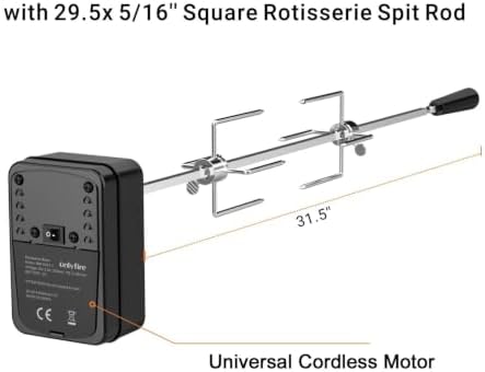 Santa-maria Style Grill Rotisserie System for Weber 22" Kettle Grills