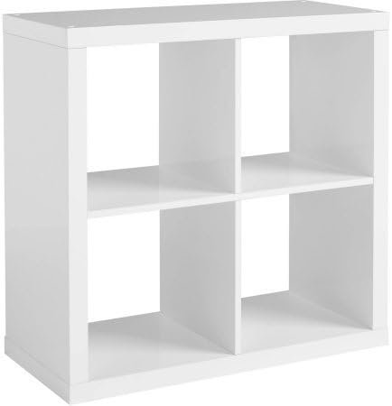 Better Homes and Gardens Versatile Square 4-Cube Organizer, Multiple Colors (High Gloss White Lacquer)