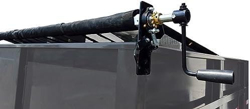 Hand Crank Tarp Roller Kit with Mesh or Vinyl Tarp for Dump Truck or Trailer by Kym Industries Inc. (Mesh, 5'6" x 12')