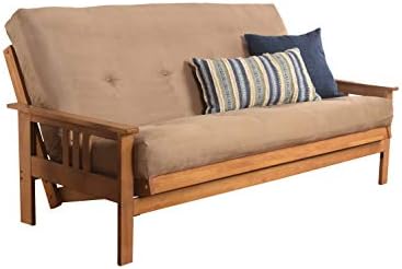 Kodiak Furniture Monterey Queen Size Futon Set in Butternut Finish, Suede Peat