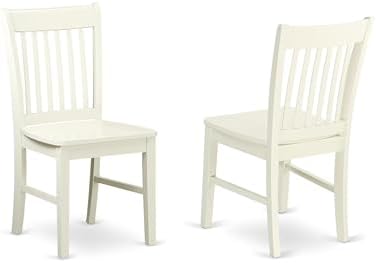 East West Furniture NFC-MAH-W Norfolk Dining Room Chairs - Slat Back Solid Wood Seat Chairs, Set of 2, Mahogany