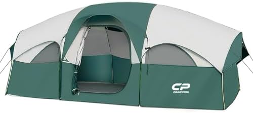 CAMPROS CP 8 Person Camping Tent, Room Divider, Rainfly, Weather Resistant