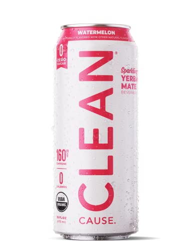 CLEAN Cause Zero Sugar Yerba Mate Organic Energy Orange Ginger, 12Pack 16oz
