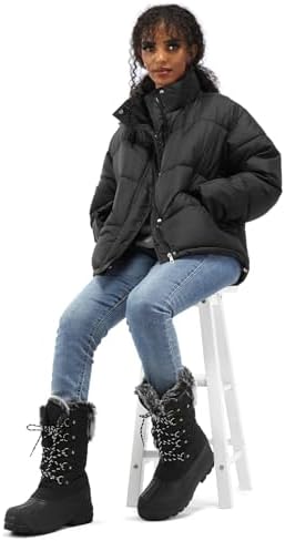 mysoft Women's Snow Boots Waterproof Mid-Calf Winter Boots
