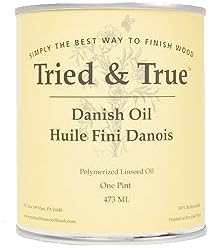 Tried & True Danish Oil, Pure Polymerized Linseed Oil Wood Finish, Pint | Ideal for Furniture, Rustic Pieces, & Priming Wood for Other Oil or Epoxy-Based Products, Food Safe, Simple, Fast Curing