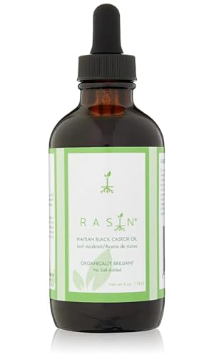 Rasin Castor Oil Organically Brilliant Haitian Black Castor Oil. (Original, 4 Fl Oz)