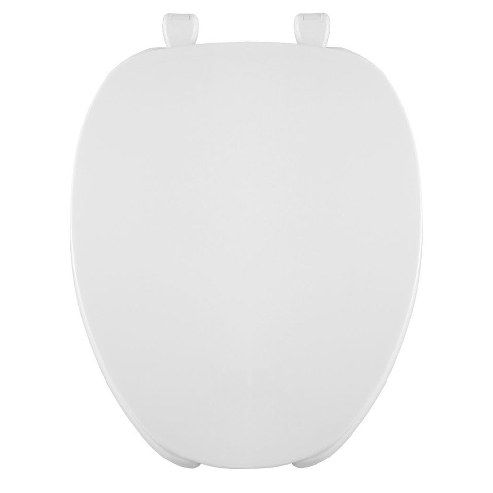 Centoco Toilet Seat Elongated, Residential, Top Mount Plastic Hinge, Black | Plastic, Closed Front, Cover, Made in the USA, 600-407