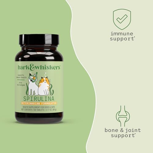 Dr. Mercola SpiruGreen for Cats & Dogs - Antioxidant Support - Spirulina & Astaxanthin - Nutrient-Dense Microalgae Formula - 180 Tablets