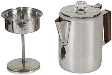 Stansport Stainless Steel Percolator Coffee Pot 9 Cups (276-9), Silver