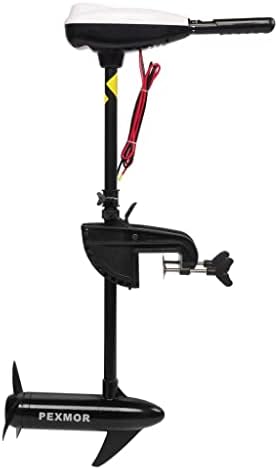 PEXMOR 8 Speed Electric Trolling Motor, Electric Outboard Boat Motor w/Adjustable Handle & LED Indicator, Transom Mounted for Saltwater, Kayak