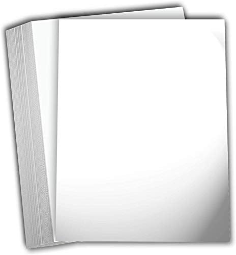 Hamilco White 80lb Cover Heavy 8.5x11 Glossy Cardstock for Photos (50PK)
