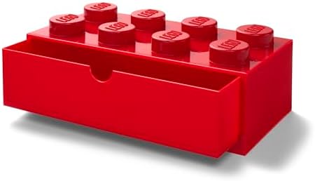 Room Copenhagen Lego Storage Brick 8 Desk Drawer, 8-Stud Stackable Tabletop Storage Box, 12.4 x 6.2 x 4.4 in